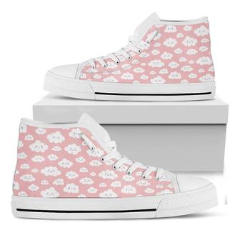 Cute Cloud Pattern Print White High Top Shoes - Monsterry UK