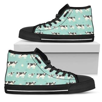 Cute Cow And Baby Cow Men's High Top Shoes - Monsterry CA