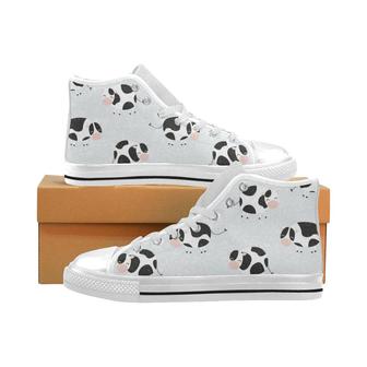 Cute cows pattern Men's High Top Shoes White - Monsterry