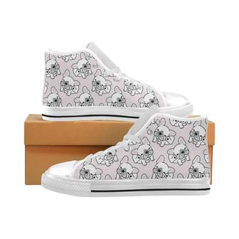 Cute french bulldog pattern Men's High Top Shoes White - Monsterry UK
