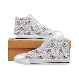 Cute french bulldog pattern Women's High Top Shoes White - Monsterry CA