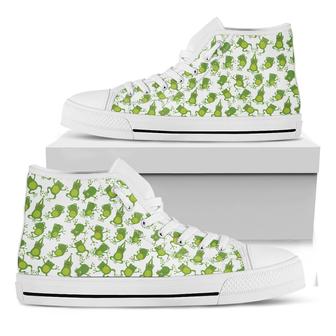 Cute Frog Pattern Print White High Top Shoes - Monsterry UK
