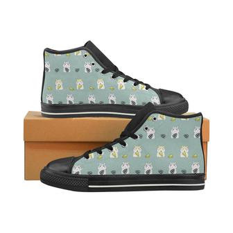 Cute hamster cheese pattern Men's High Top Shoes Black - Monsterry