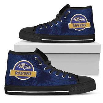 Cute Jurassic Park Baltimore Ravens High Top Shoes | Favorety UK