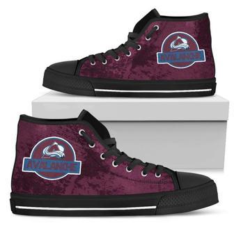 Cute Jurassic Park Colorado Avalanche High Top Shoes | Favorety CA