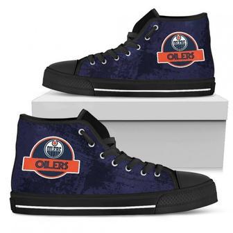 Cute Jurassic Park Edmonton Oilers High Top Shoes | Favorety CA