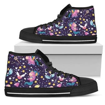 Cute Night Star Unicorn Men's High Top Shoes | Favorety