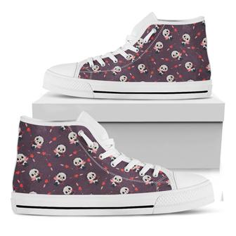 Cute Panda Cupid Valentine White High Top Shoes - Monsterry AU