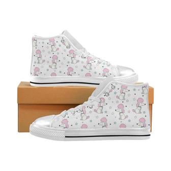 Cute poodle dog star pattern Women's High Top Shoes White - Monsterry AU