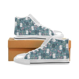 Cute rabbit pattern Women's High Top Shoes White - Monsterry AU