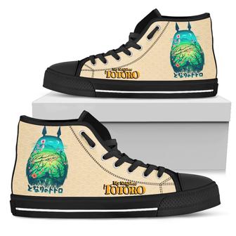 Cute Totoro Sneakers High Top Shoes For Anime Fan Gift - Monsterry