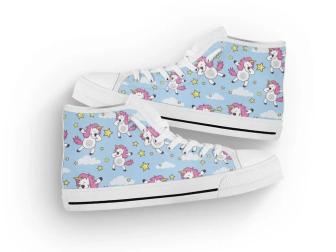 Dabbing Unicorn High Top Shoes For Women, Shoes For Men Custom Shoes White - Monsterry AU