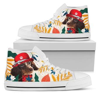 Dachshund Dog Sneakers Women High Top Shoes Funny Gift - Monsterry DE
