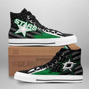 Dallas Stars High Top Shoes Custom American Flag Sneakers | Favorety AU