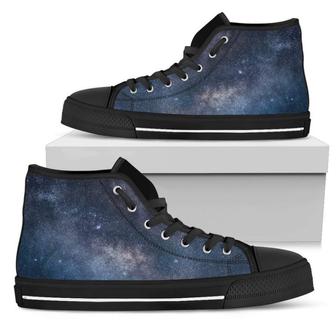 Dark Nebula Universe Galaxy Space Print Men's High Top Shoes - Monsterry AU