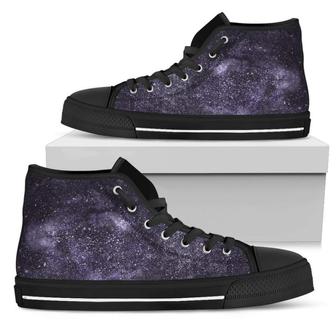 Dark Purple Cosmos Galaxy Space Print Men's High Top Shoes - Monsterry DE
