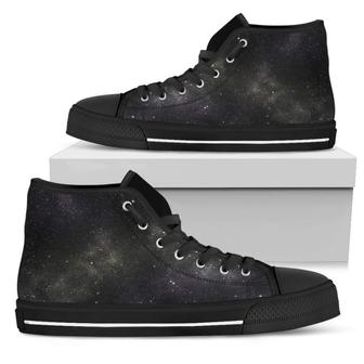 Dark Universe Galaxy Outer Space Print Men's High Top Shoes - Monsterry UK
