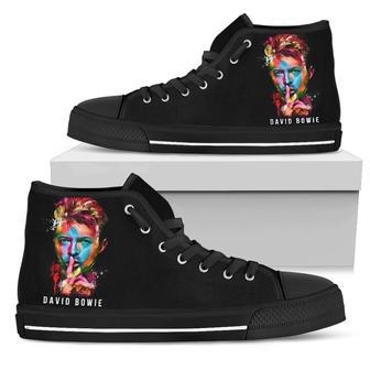 David Bowie Sneakers High Top Shoes For Musics Fan | Favorety