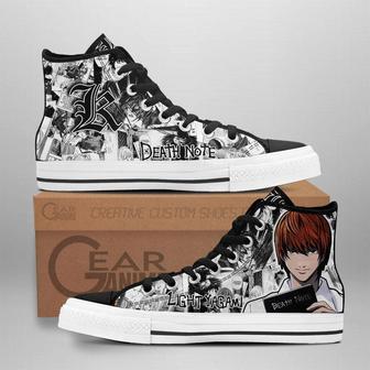 Death Note Light Yagami High Top Shoes Custom Manga Anime Sneakers | Favorety UK