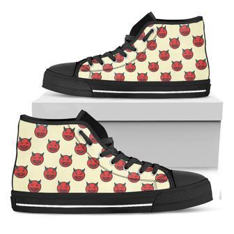 Devil Emoji Pattern Print Black High Top Shoes | Favorety DE