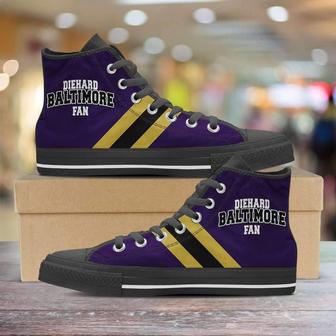 Diehard Baltimore Fan Canvas High Top Shoes Sneakers - Monsterry