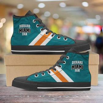 Diehard Miami Fan Canvas High Top Shoes Sneakers - Monsterry