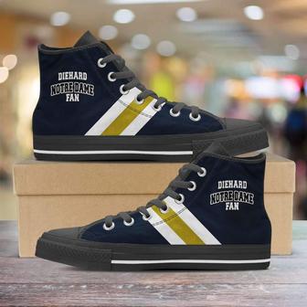Diehard Notre Dame Fan Canvas High Top Shoes Sneakers - Monsterry