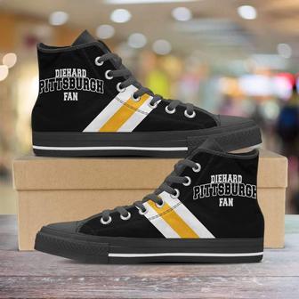 Diehard Pittsburgh Fan Canvas High Top Shoes Sneakers - Monsterry UK