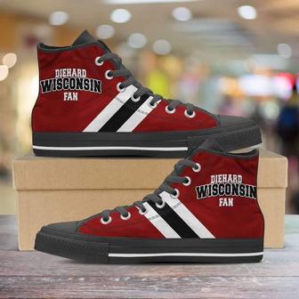 Diehard Wisconsin Fan Canvas High Top Shoes Sneakers - Monsterry CA