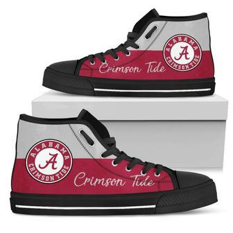 Divided Colours Stunning Logo Alabama Crimson Tide High Top Shoes | Favorety UK