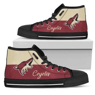 Divided Colours Stunning Logo Arizona Coyotes High Top Shoes | Favorety