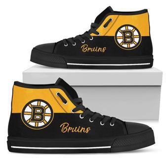 Divided Colours Stunning Logo Boston Bruins High Top Shoes | Favorety DE