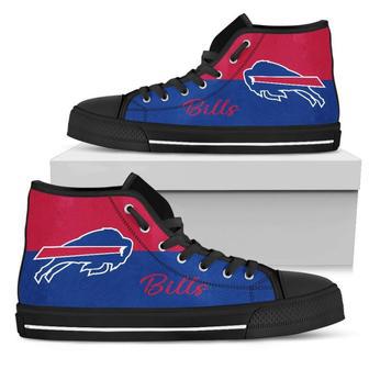 Divided Colours Stunning Logo Buffalo Bills High Top Shoes | Favorety DE