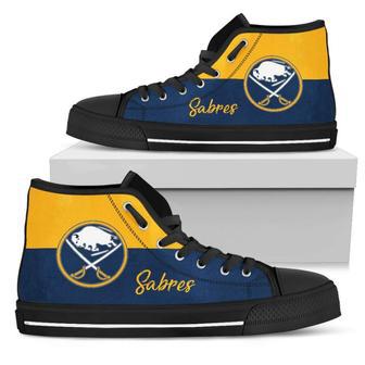 Divided Colours Stunning Logo Buffalo Sabres High Top Shoes | Favorety UK