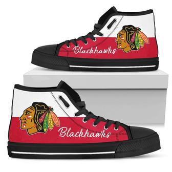 Divided Colours Stunning Logo Chicago Blackhawks High Top Shoes | Favorety UK