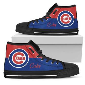 Divided Colours Stunning Logo Chicago Cubs High Top Shoes | Favorety