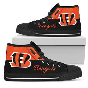 Divided Colours Stunning Logo Cincinnati Bengals High Top Shoes | Favorety DE