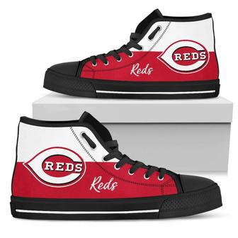 Divided Colours Stunning Logo Cincinnati Reds High Top Shoes | Favorety CA