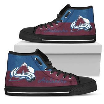 Divided Colours Stunning Logo Colorado Avalanche High Top Shoes | Favorety