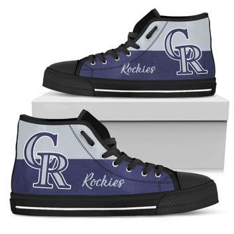 Divided Colours Stunning Logo Colorado Rockies High Top Shoes | Favorety