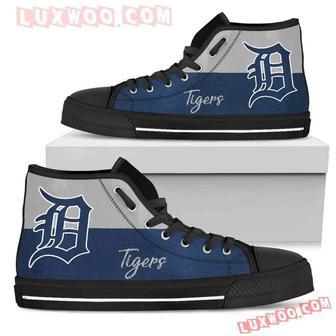 Divided Colours Stunning Logo Detroit Tigers High Top Shoes Sport Sneakers | Favorety DE