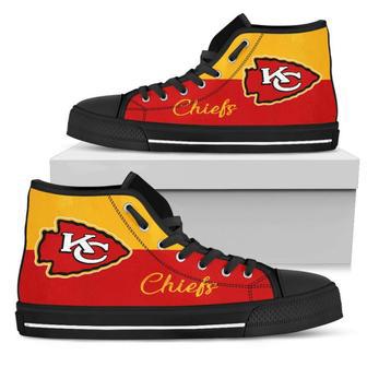 Divided Colours Stunning Logo Kansas City Chiefs High Top Shoes | Favorety AU