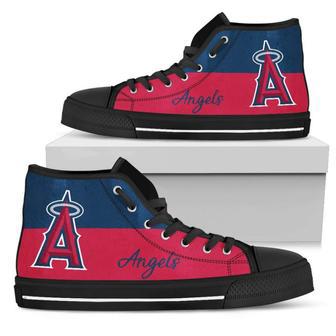 Divided Colours Stunning Logo Los Angeles Angels High Top Shoes | Favorety