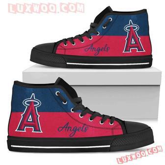 Divided Colours Stunning Logo Los Angeles Angels High Top Shoes Sport Sneakers | Favorety DE