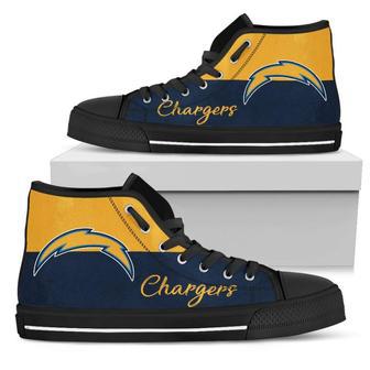 Divided Colours Stunning Logo Los Angeles Chargers High Top Shoes | Favorety