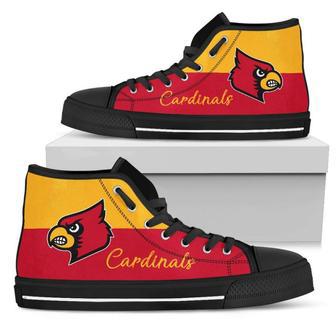 Divided Colours Stunning Logo Louisville Cardinals High Top Shoes | Favorety CA