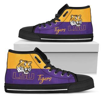 Divided Colours Stunning Logo LSU Tigers High Top Shoes | Favorety UK