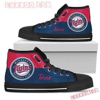 Divided Colours Stunning Logo Minnesota Twins High Top Shoes Sport Sneakers | Favorety UK