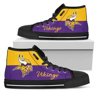 Divided Colours Stunning Logo Minnesota Vikings High Top Shoes | Favorety CA