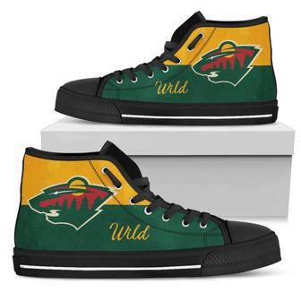 Divided Colours Stunning Logo Minnesota Wild High Top Shoes | Favorety UK